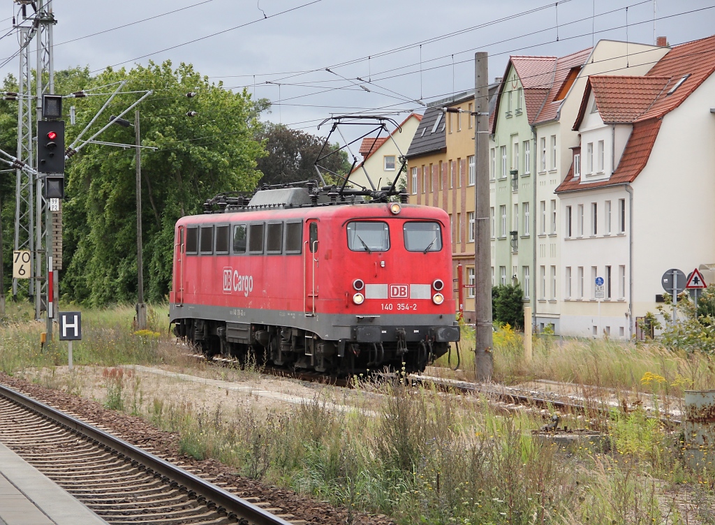 140354-2 erreicht Angermnde um daraufhin ebenfalls in die Abstellung zu kommen. Aufgenommen am 10.08.2011.