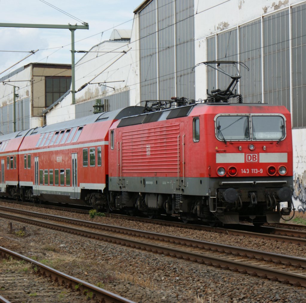 143 113-9 mit RB nach Falkenberg in Dessau 19.06.2009