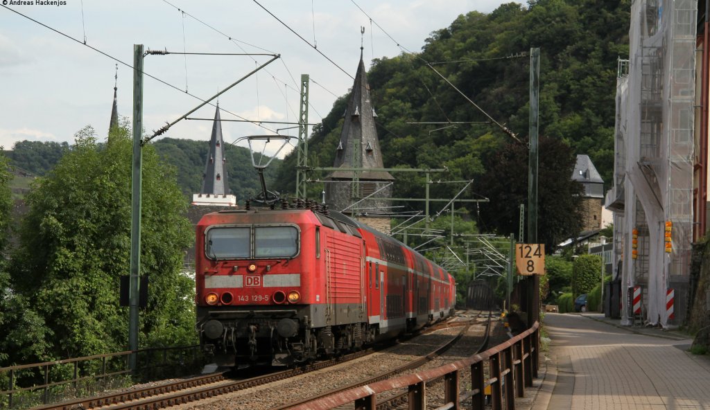 143 129-5 und *** mit dem RE 4288 (Frankfurt(Main)Hbf-Koblenz Hbf) in St.Goar 3.8.12