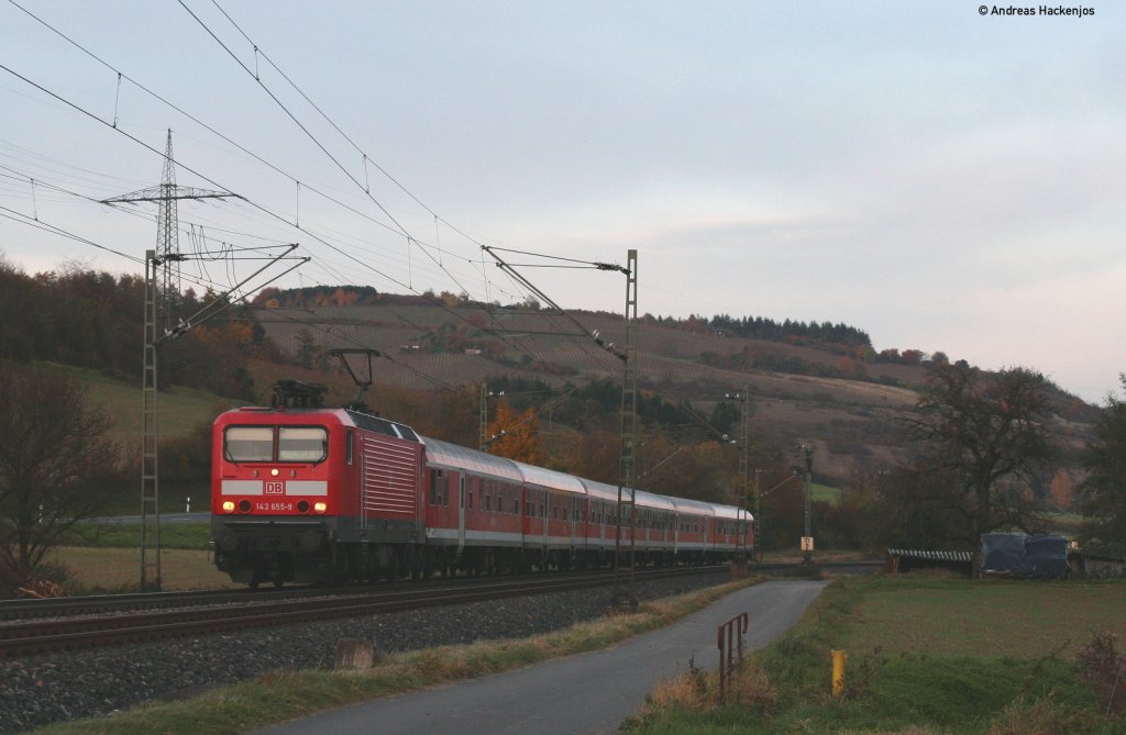 143 655-9 mit dem RE 4945 (W�rzburg Hbf-Stuttgart Hbf) bei Sachsenflur 30.10.10