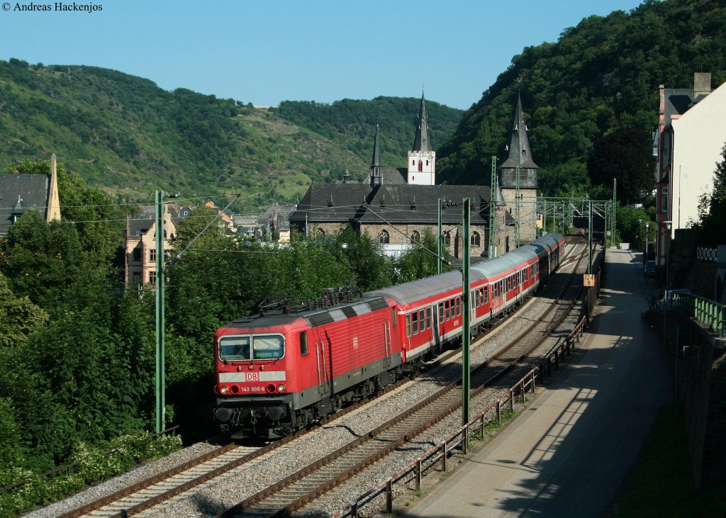 143 906-6 mit dem RE 12100(Frankfurt(Main)Hbf-Koblenz Hbf) in St.Goar 19.7.10