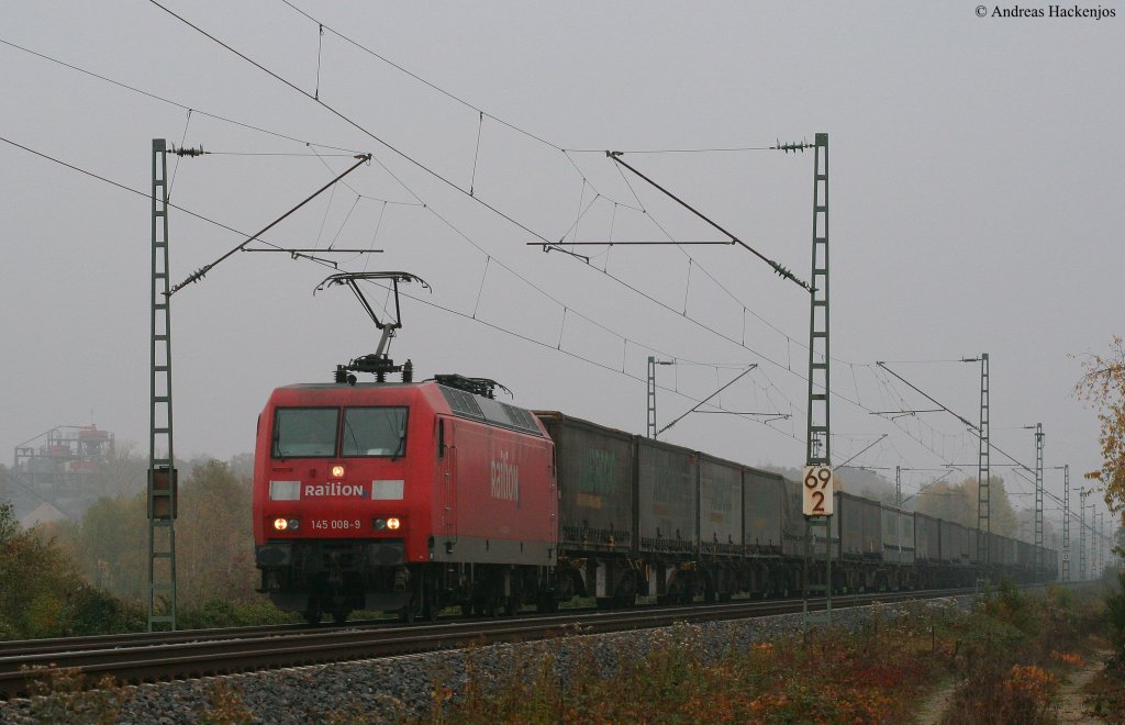 145 008-9 mit einem Amborgio KLV gen S�den am km 69,2 29.10.09