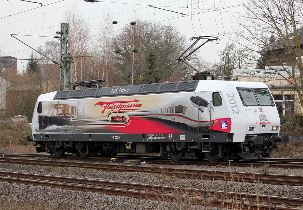 145 023-6 (145 083-2)  125 Jahre Fleischmann  der PRESS beim umsetzen in Hrth-Kalscheuren am 05.04.2013
