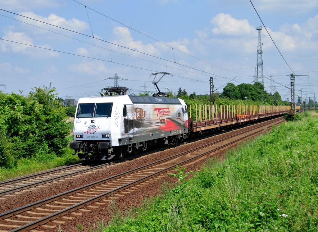 145 023 bei der Durchfahrt Ahlten am 26.07.12!:)