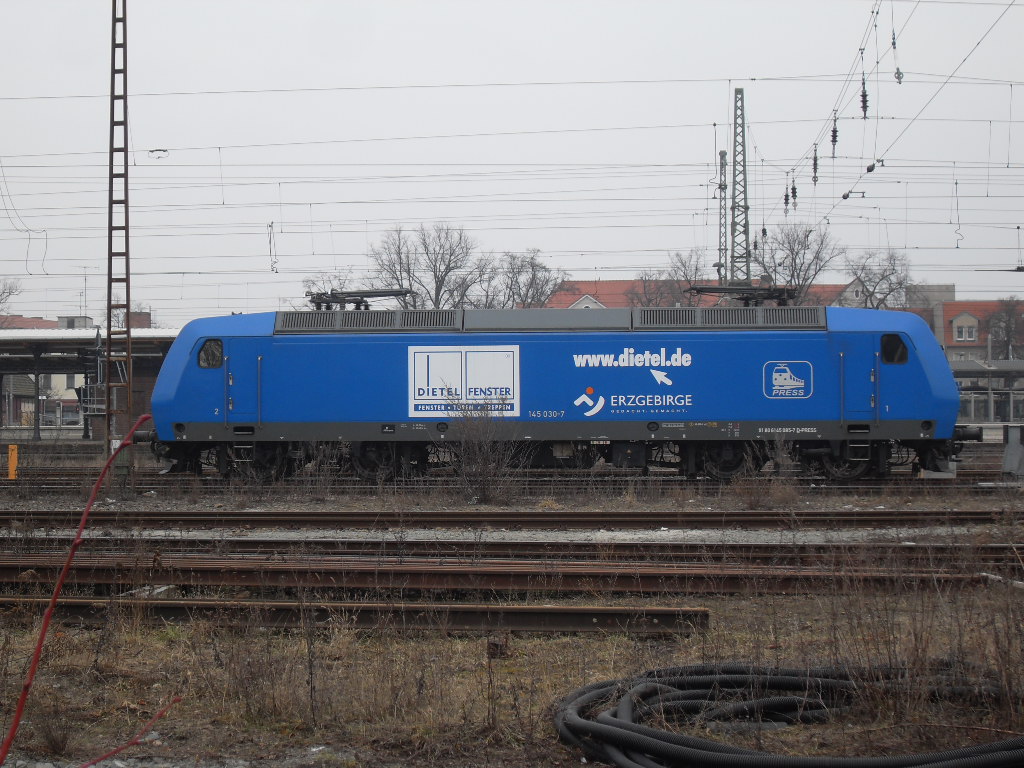 145 030 stand am 27.02.2011 in Stendal.