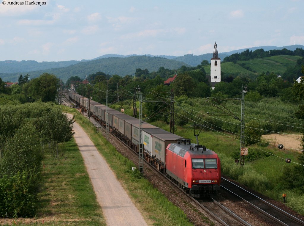 145 048-5 mit einem Ambrogio KLV gen Sden bei Denzlingen 6.7.10