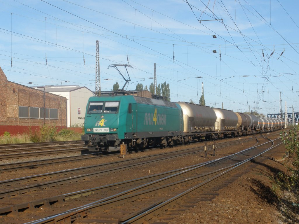 145 CL 003 bei der Einfahrt in Leipzig,am 05.10.09