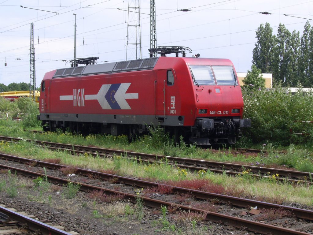 145-CL 011 (145 089-9) der HGK steht Abgestellt am Krefelder Hbf. (Fr,1.7.11)