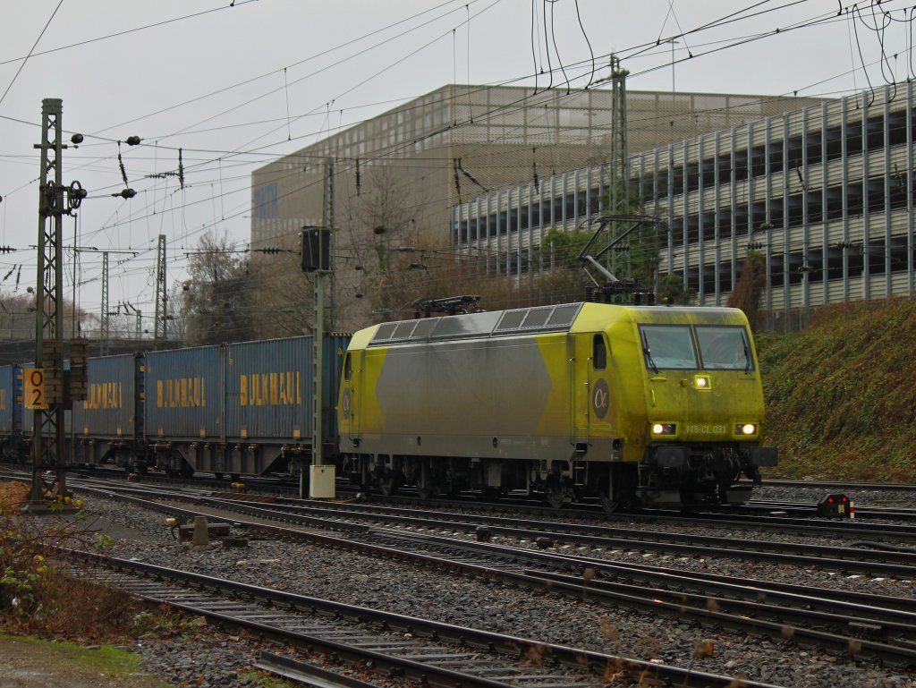 145-CL 031 von Alpha Trains am 16.12.2012 mit einem Bulkhaul-Ganzzug bei der einfahrt in Aachen West.