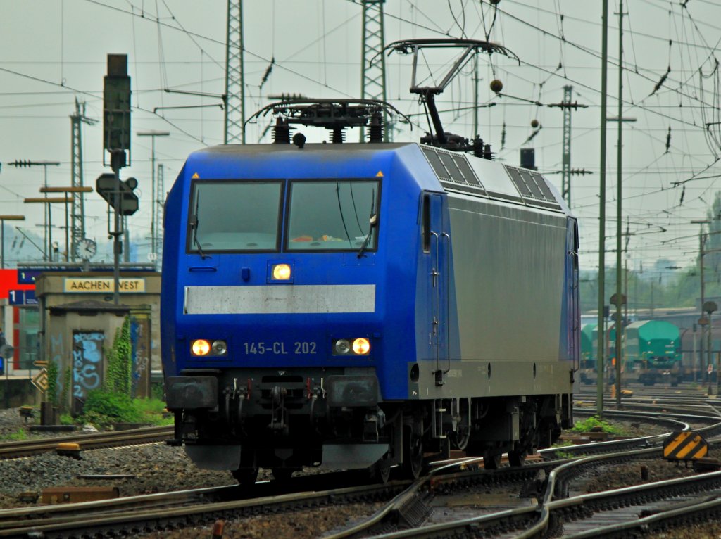 145-CL 202 von Crossrail rangiert am 05.05.2012 in Aachen West.