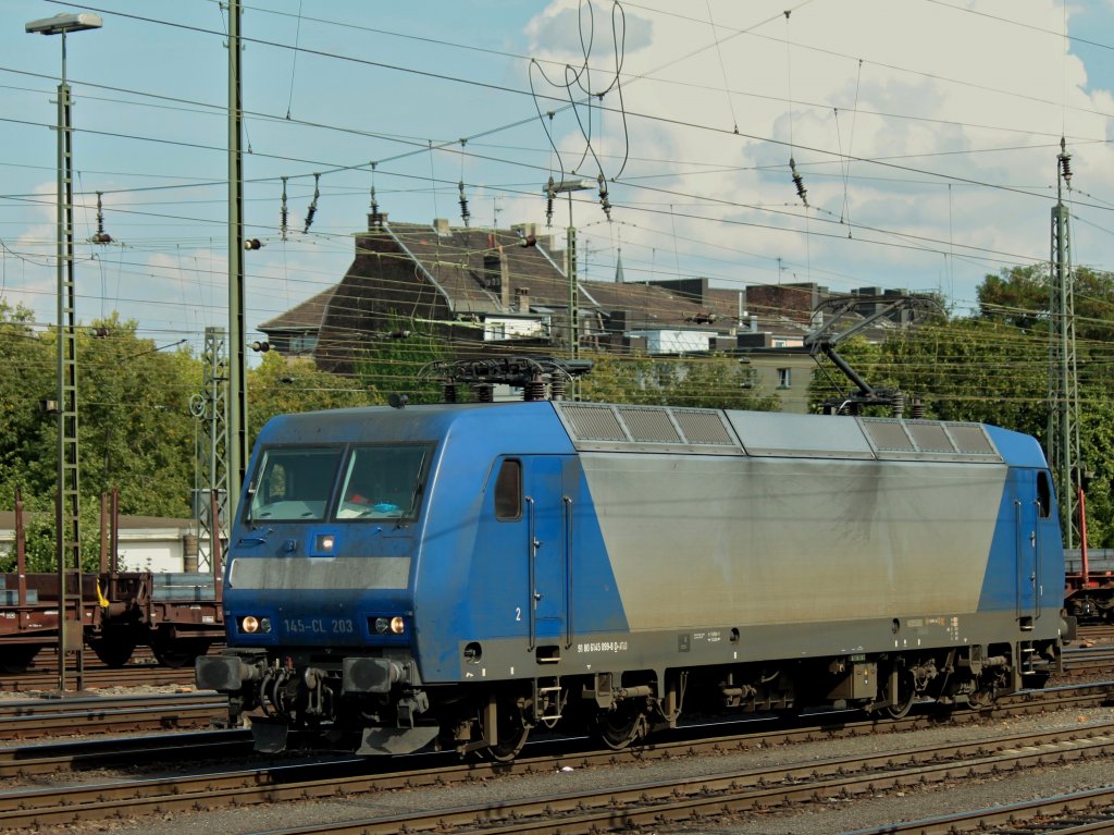 145-CL 203 von Crossrail rangiert am 02.09.2011 in Aachen West.