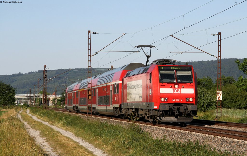146 110-2  Mllheim (Baden)  mit dem RE 16851  (Karlsruhe Hbf-Offenburg) bei Malsch 25.5.11