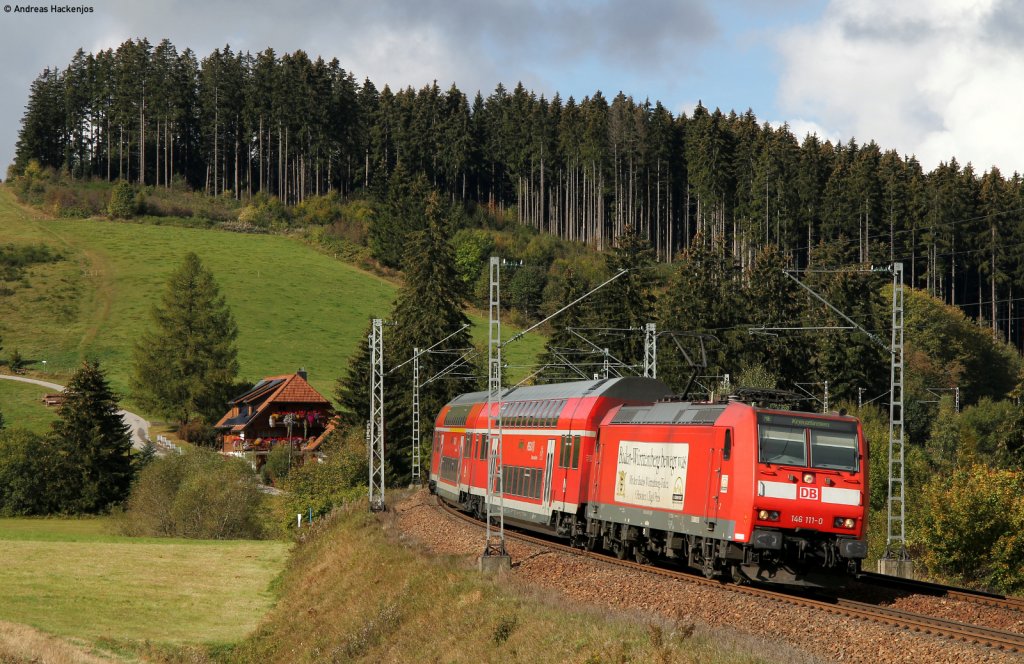 146 111-0 mit dem RE 5317 (Karlsruhe Hbf-KReuzlingen) bei St.Georgen 9.10.11