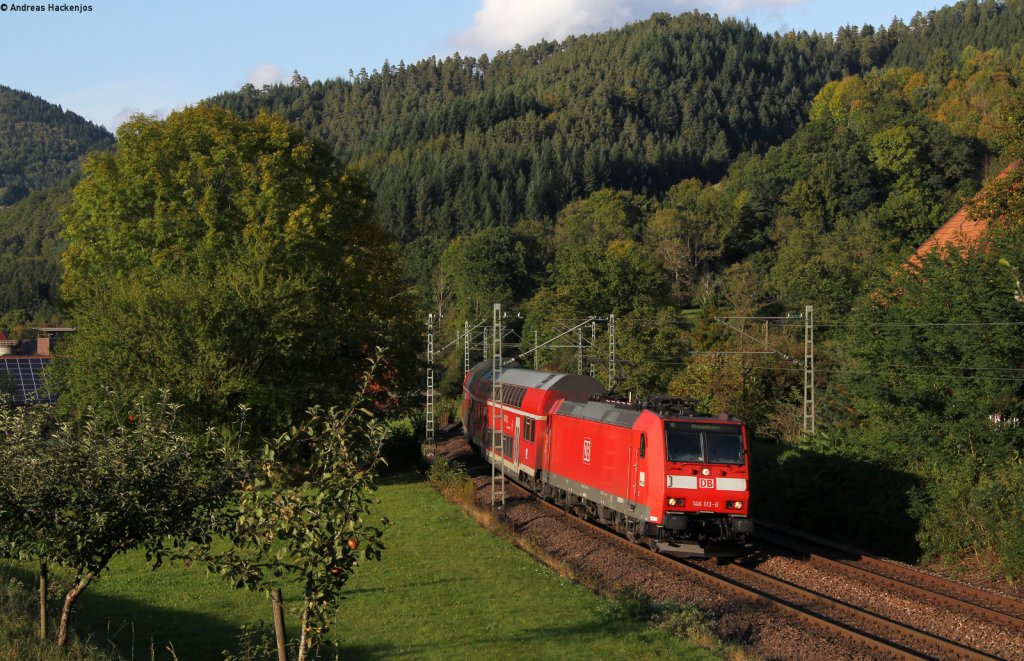 146 113-6 mit dem RE 5327 (Karlsruhe Hbf-Kreuzlingen) bei Gutach 3.10.12