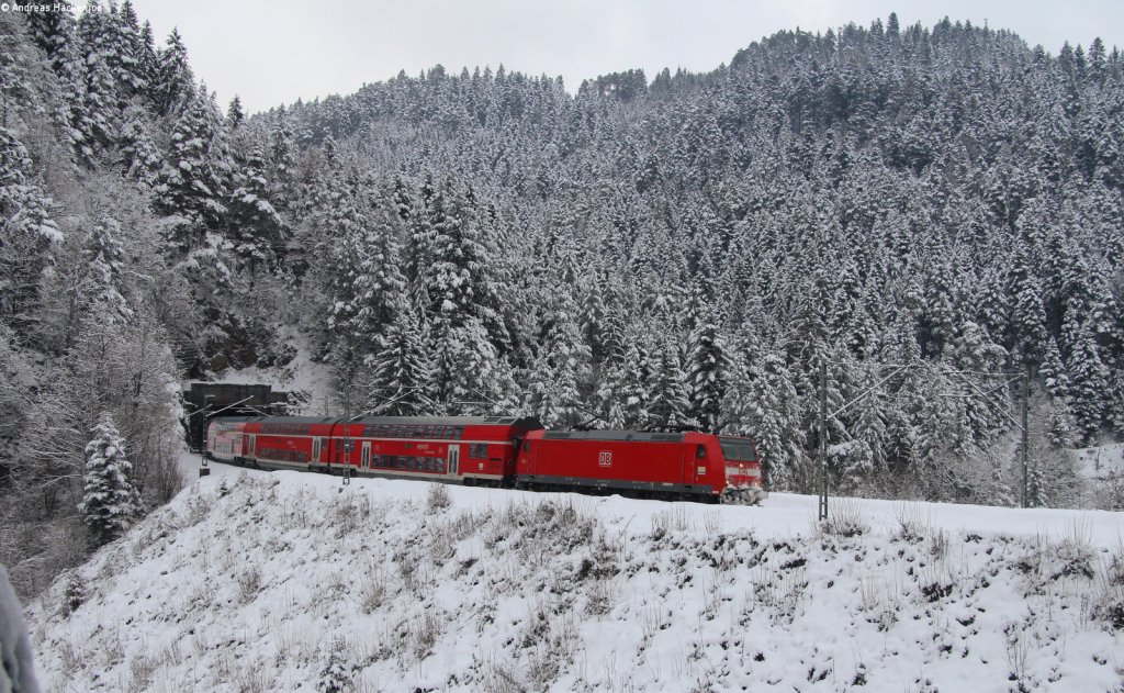 146 115-1 mit dem IRE 5315 (Karlsruhe Hbf-Kreuzlingen) bei Niederwasser 8.12.12