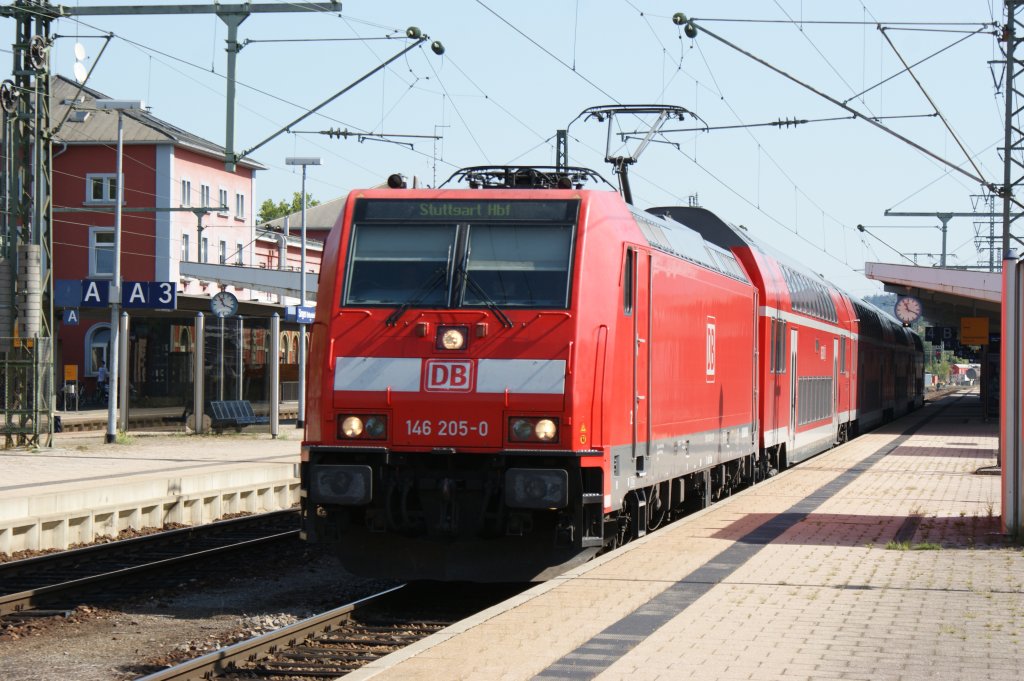 146 205-0 mit RE nach Stuttgart am 03.09.2011