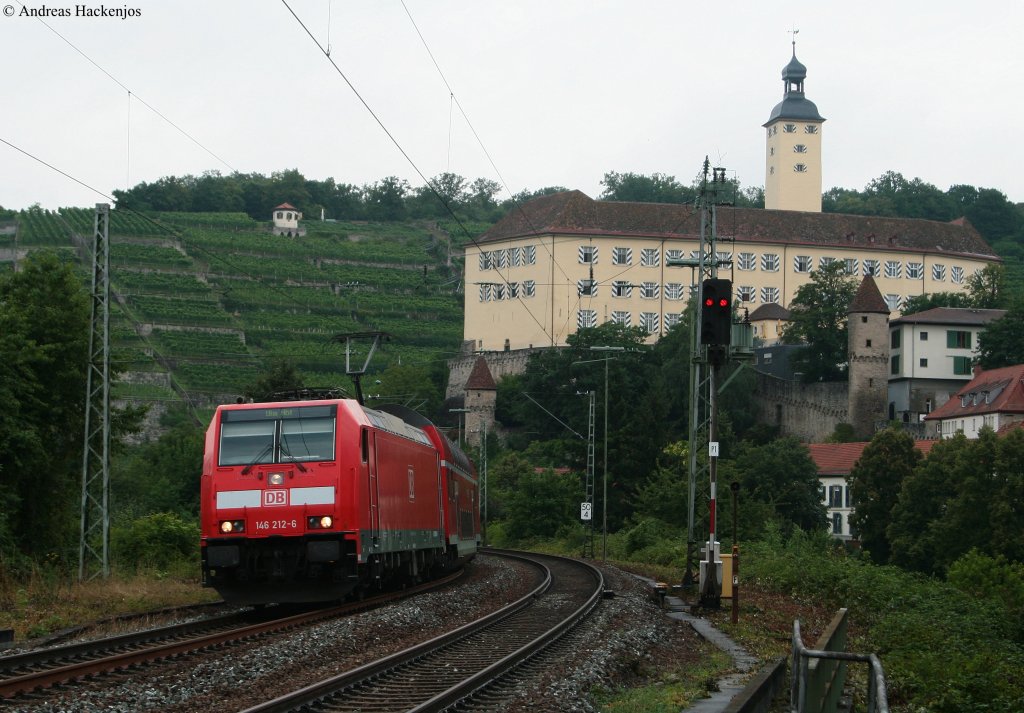 146 212-6 mit der RB 19161 (Mosbach-Neckarelz-Ulm Hbf) in Gundelsheim (Neckar) 2.8.10