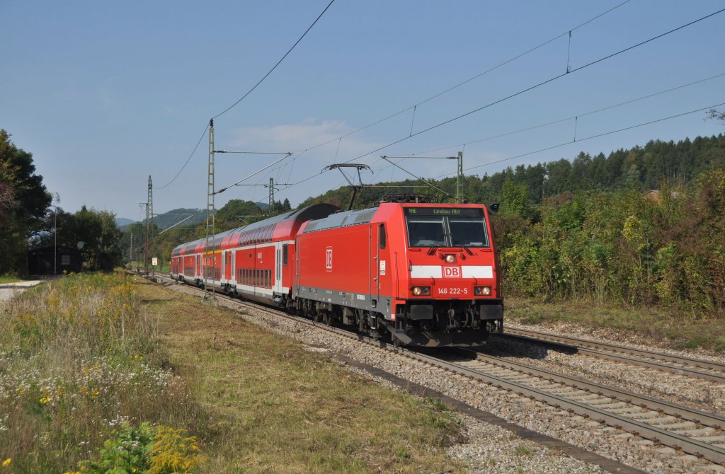 146 222 mit IRE 4229 nach Lindau/Bodensee in Gingen am 23.9.2010