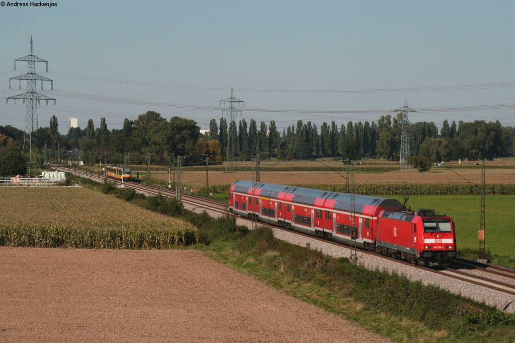 146 228-2   St.Georgen(Schwarzw)  mit dem RE 5197 (Karlsruhe Hbf-Kreuzlingen) bei Ettlingen 22.9.10