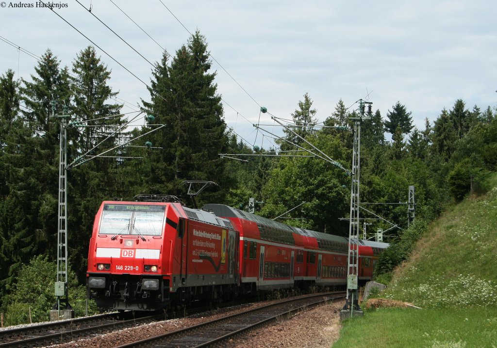 146 229-0  L'Or del'azur mit der IRE 5189 (Karlsruhe Hbf-Kreuzlingen) bei Nubach 1.8.10
