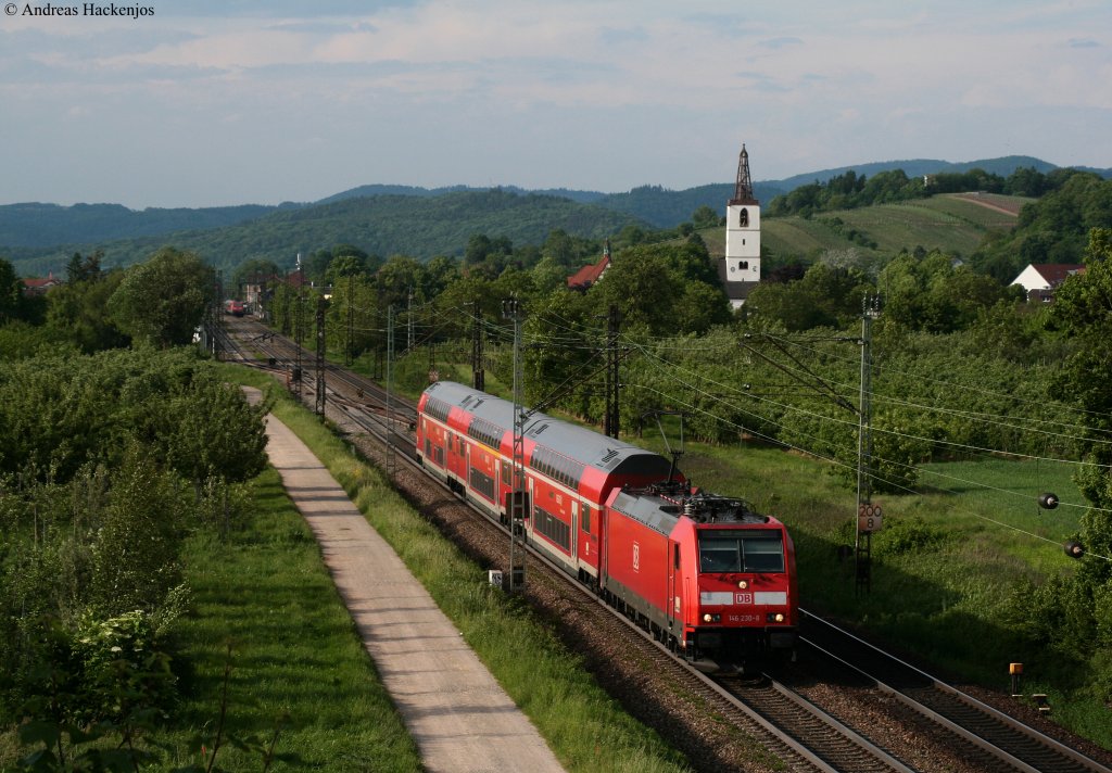 146 230-8 mit dem Lr **** -> Freiburg bei Denzlingen 25.5.10