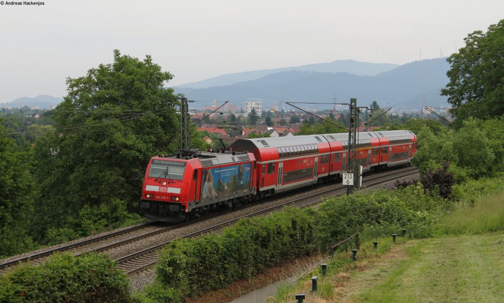 146 235-7  Europapark Rust  mit der RB 26565 (Offenburg-Neuenburg(Baden)) bei Freiburg 27.5.12
