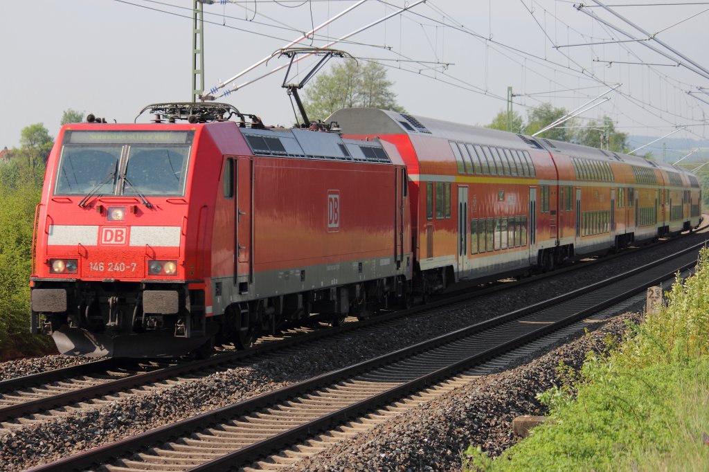 146 240-7 DB bei Staffelstein auf dem Weg nach Sonneberg am 02.05.2012.