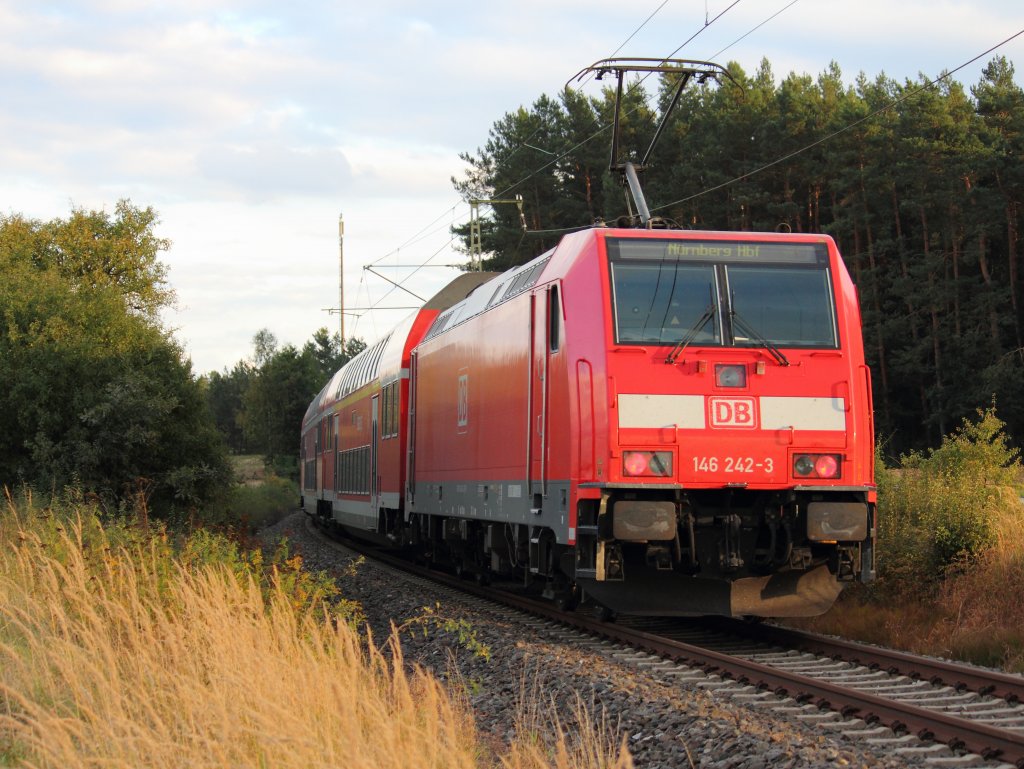 146 242-3 DB bei Ebersdorf am 28.09.2012.