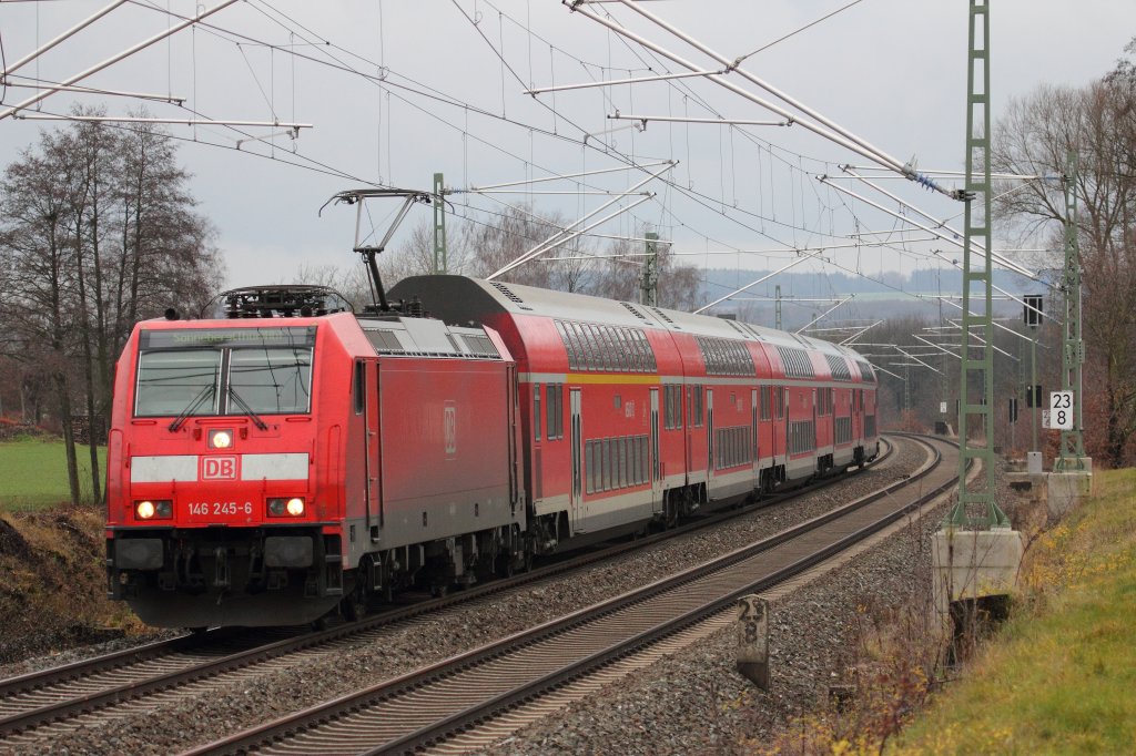 146 245-6 DB bei Staffelstein am 30.11.2012.