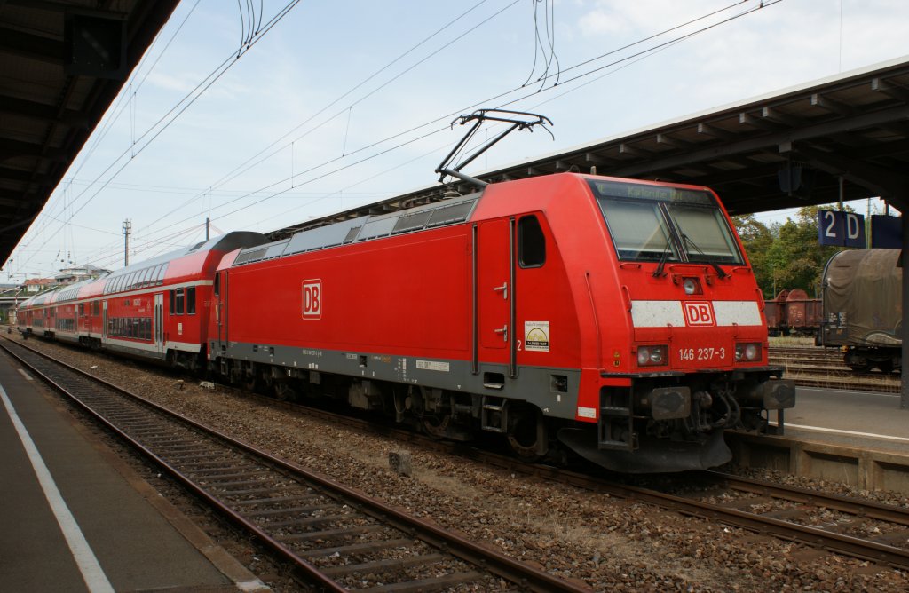 146 337-3  Karlsruhe  mit RE nach Karlsruhe am 21.08.2011
