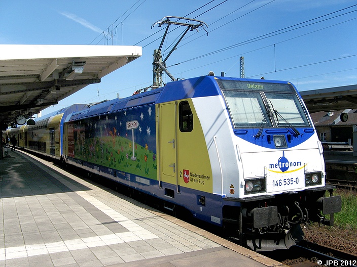 146 535-0  Rizzi-Lok  mit metronom nach Uelzen im Bf Gttingen am 21.05.2010