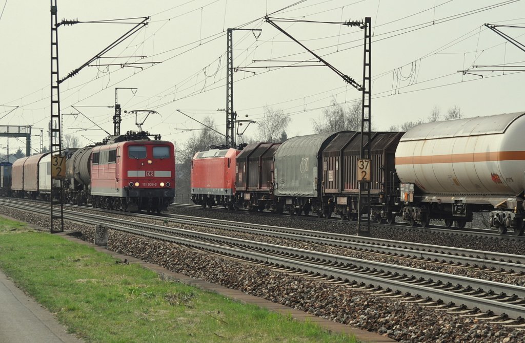 151 039 + 185 153 Graben-Neudorf 25.03.2011