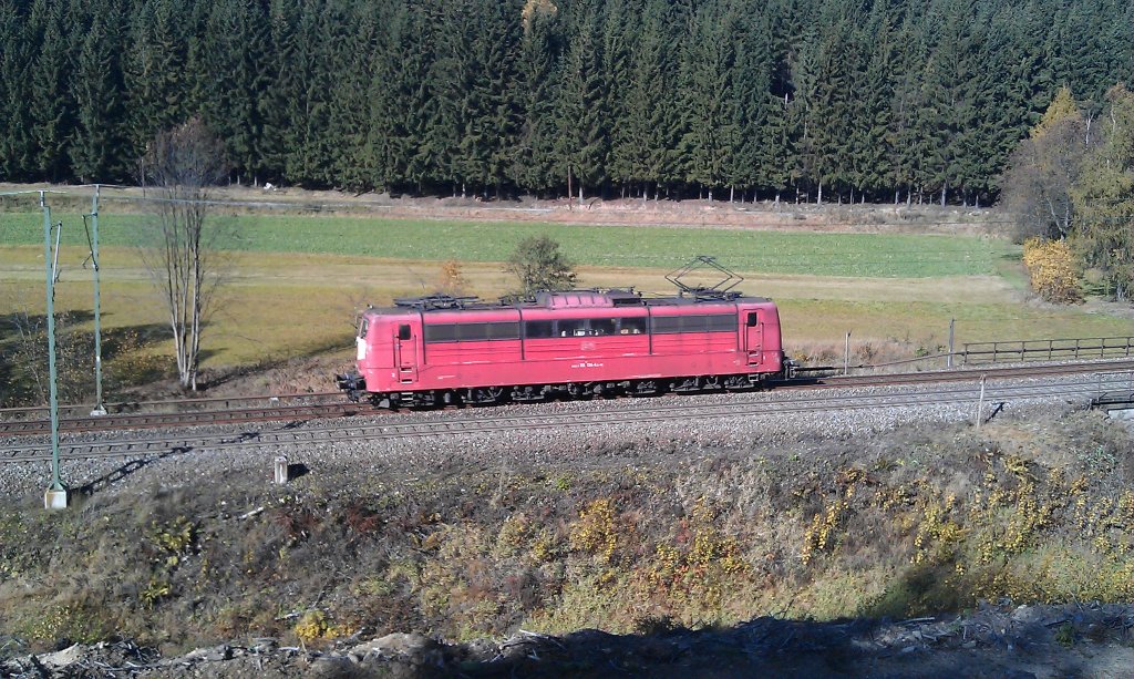 151 134 ist am 20.10.2012 als T xxxxx Probstzella - Pressig Rothenkirchen auf der Frankenwaldbahn unterwegs. 