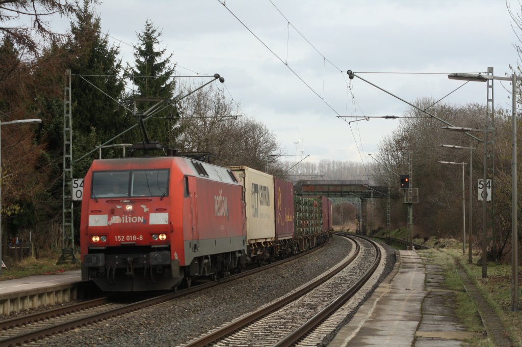 152 018-8 mit KLV in Nothberg, 13.02.2011