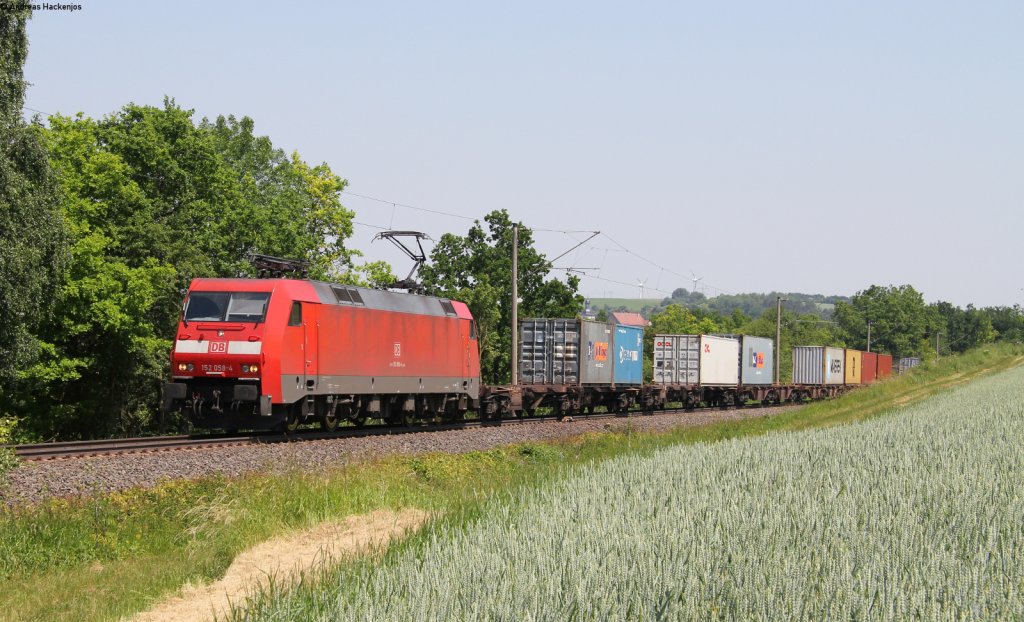 152 058-4 mit einem KV Zug bei Arnstein 19.6.13