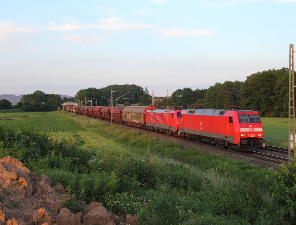 152 061-8 + 189 xxx-xx DB Schenker Rail bei Trieb am 13.06.2013.