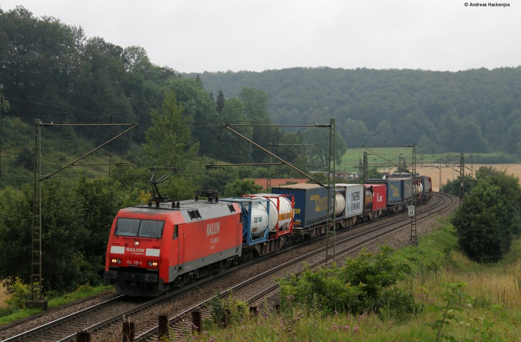 152 115-2 mit einem KLV bei Urspring 28.7.11
