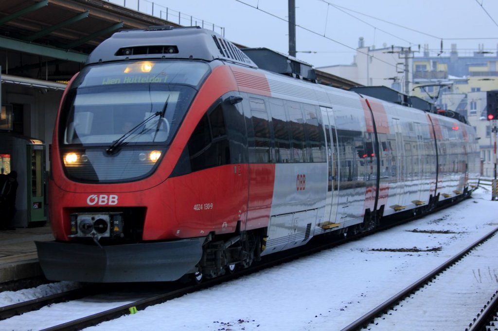 15.2.2014: 4024-130 auf der Linie S45 der S-Bahn Wien im Bahnhof Ottakring am Weg von Wien-Handelskai nach Wien-Htteldorf.
