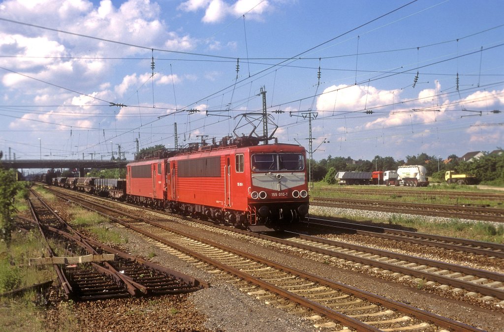 155 015 + 216  Graben Neudorf  13.06.98