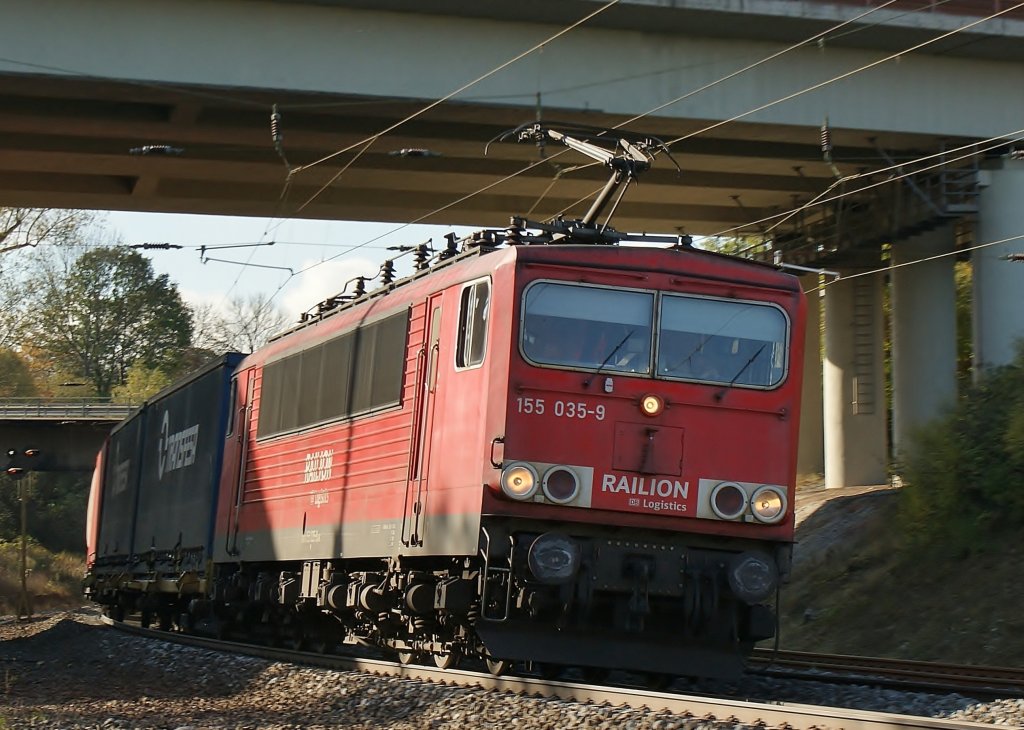155 035-9 mit Gz bei Fulda am 26.10.2011