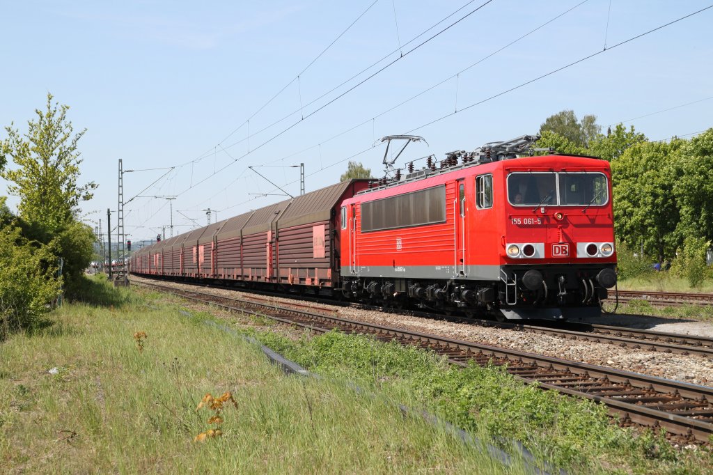 155 061-5 Renningen 05.05.11 -um die Mittagszeit ist  Sechsachserzeit -