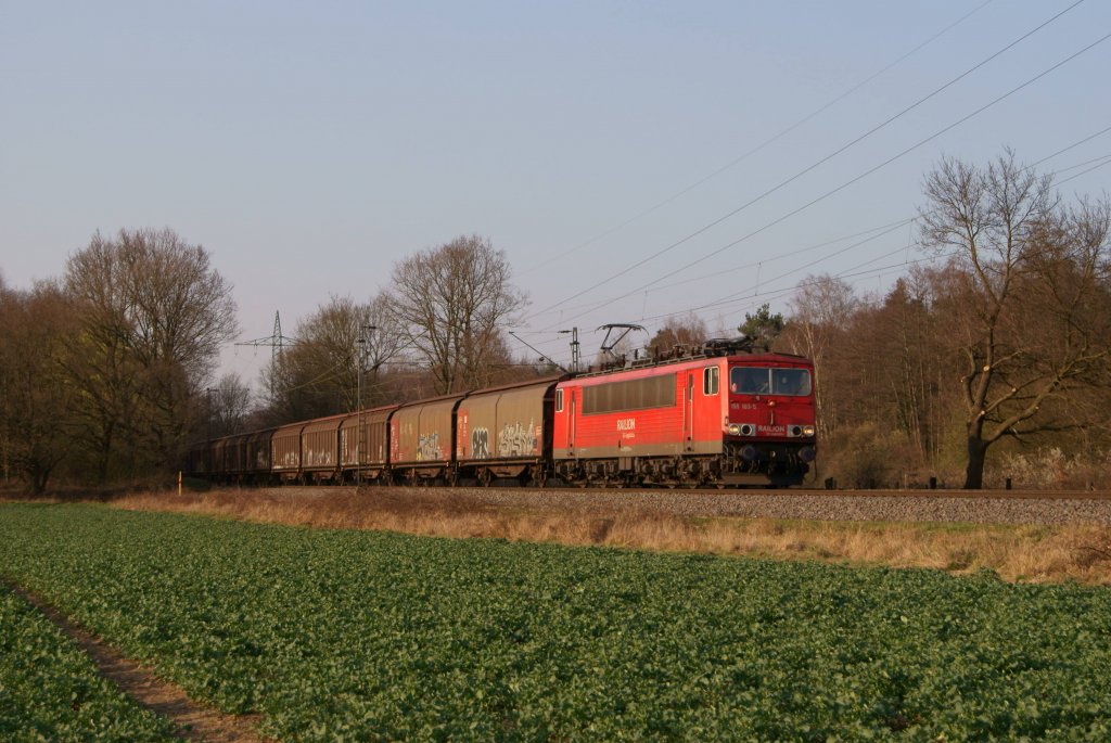 155 103-5 mit einem Gterzug in Ratingen am 23.03.2012