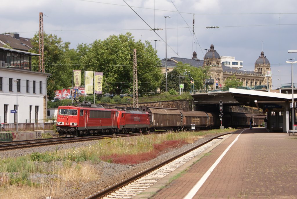 155 113-4 + 189 087-0 mit einem G�terzug in Wuppertal Steinbeck am 24.07.2010