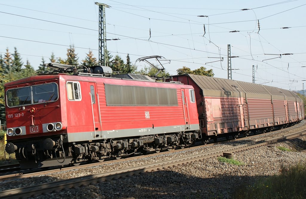 155 123-3 mit Gz bei Fulda am 05.10.2011