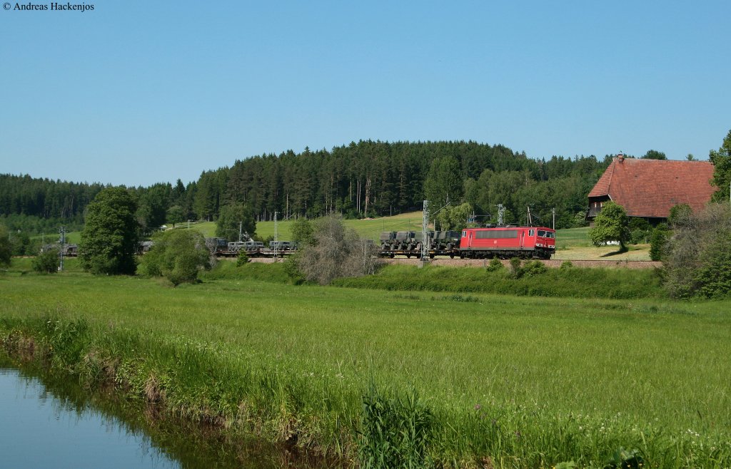 155 134-0 mit dem M***** (Gardelegen-Immendingen) im Groppertal 24.6.10