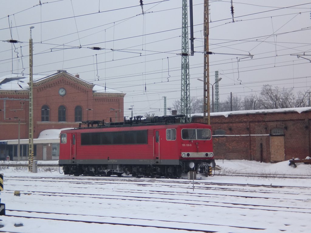 155 139-9 am 20.01.10 im Bahnhof Guben