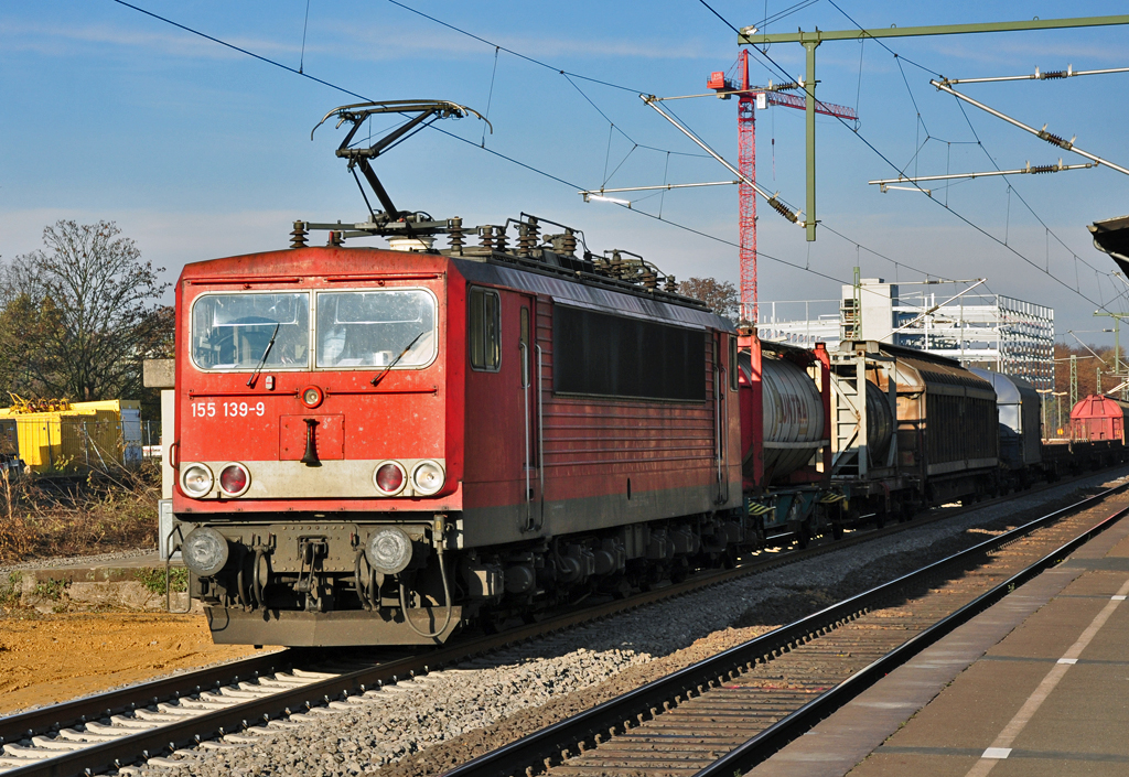 155 139-9 gem. Gterzug durch Bonn-Oberkassel - 25.11.2011