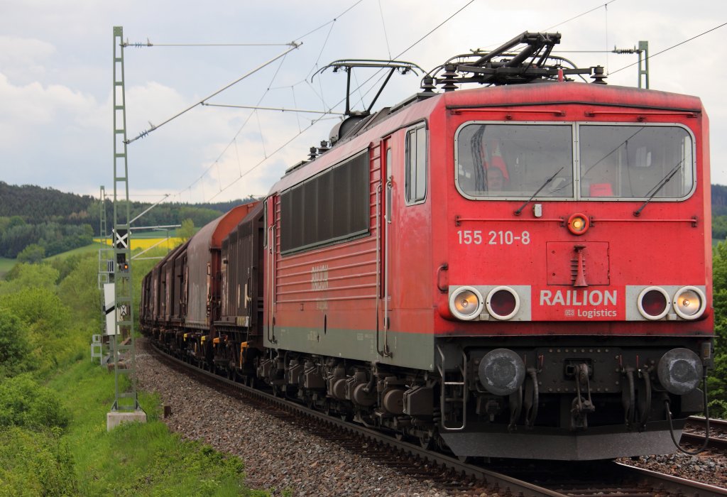 155 210-8 DB Schenker Rail bei Horb am 09.05.2012.