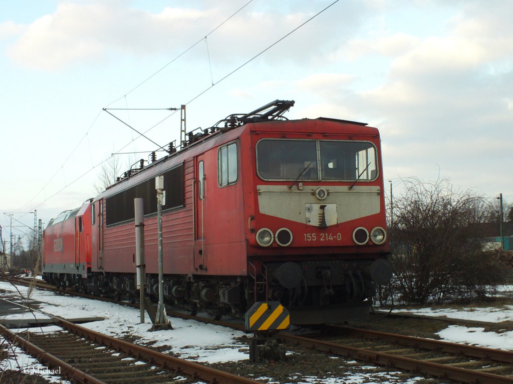 155 214, im Febura 2010 im Ex-BW Lehrte.