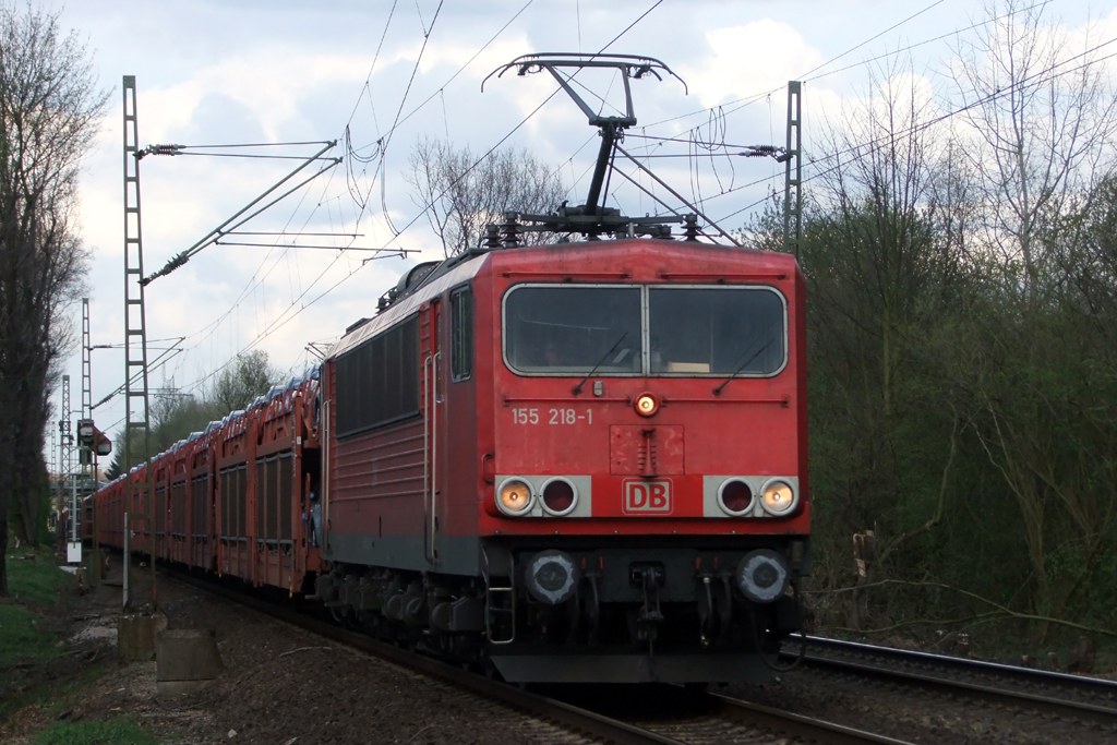 155 218-1 auf der Hamm-Osterfelder Strecke in Recklinghausen-Suderwich 11.4.2012